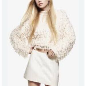 H&M DIVIDED Knit Loop Yarn Sweater‎ Cropped Oversized Light Beige Women’s XS